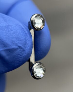 Joya Piercing Perla / En Titanio Para Pecho y Cara