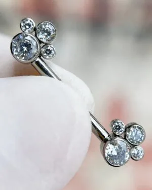 Joya barbel real para piercing en titanio Colombia