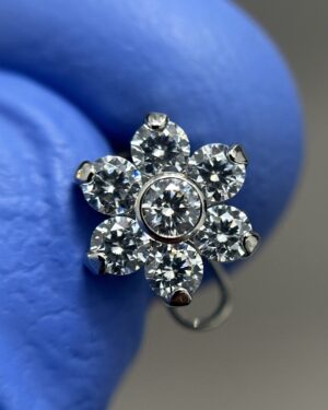 Joya Piercing Flor / En Titanio Para Microdermal